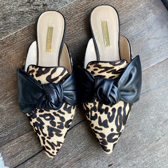 Louise et Cie Leopard Cow Hair Fur Flats - Picture 2 of 6
